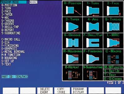 DynaPath's lathe control puts a wide of types of threading 'Canned Cycles' at your disposal. This makes it very easy to select the thread type needed and speed the time to program.